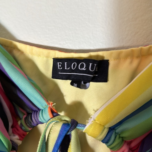 Eloquii Bodice Stripped Front Lace Up Maxi Dress size 26 - Picture 9 of 10